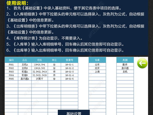 excel出入库管理系统,提升仓库管理效率的利器